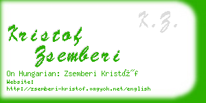 kristof zsemberi business card